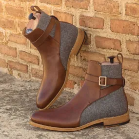 - PURE - Unique Handcrafted Grey   Brown Jodhpur Boots by Le Ruux