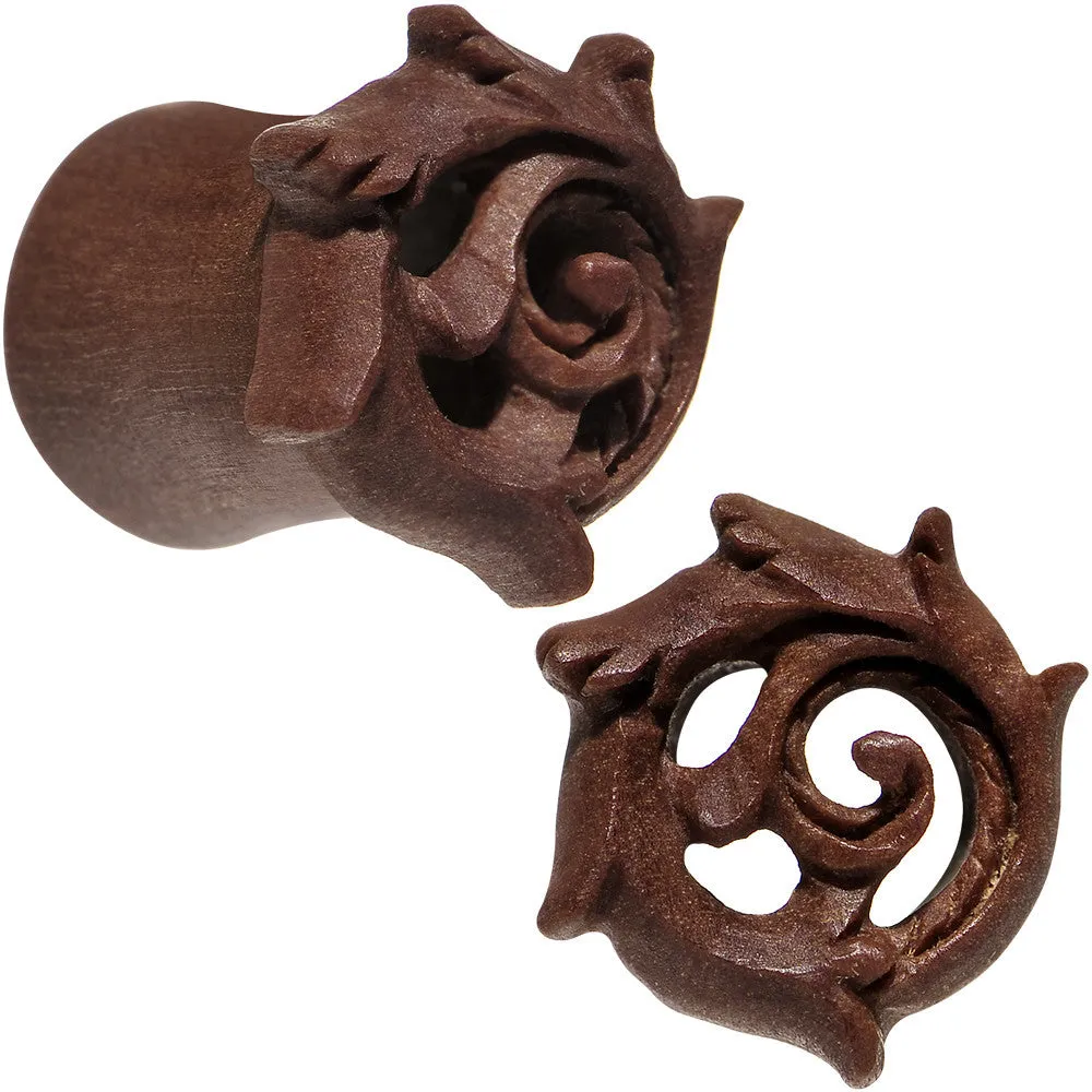 0 Gauge Organic Wood Rebirth Hand Carved Plug Set