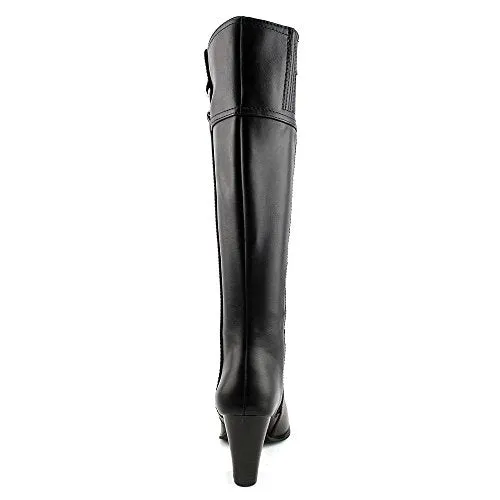 Alfani Courtnee Wide Calf Closed Toe Knee High Leather Equestrian Boot, Black (Women)