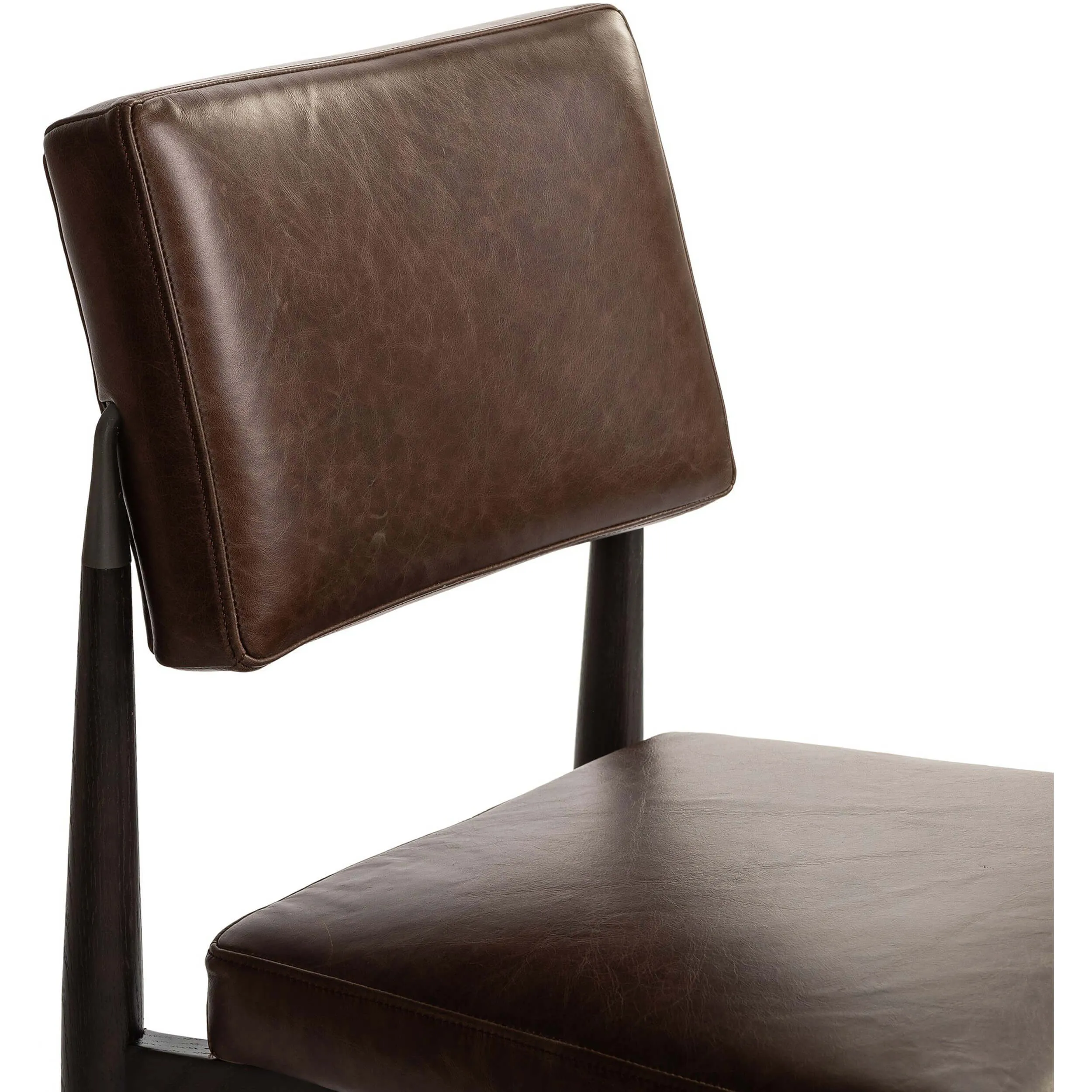 Anton Leather Dining Chair, Havana Brown, Set of 2