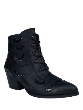 Aura Bat Black/Hologram Vegan Leather Ankle-High 2" Heel Boot