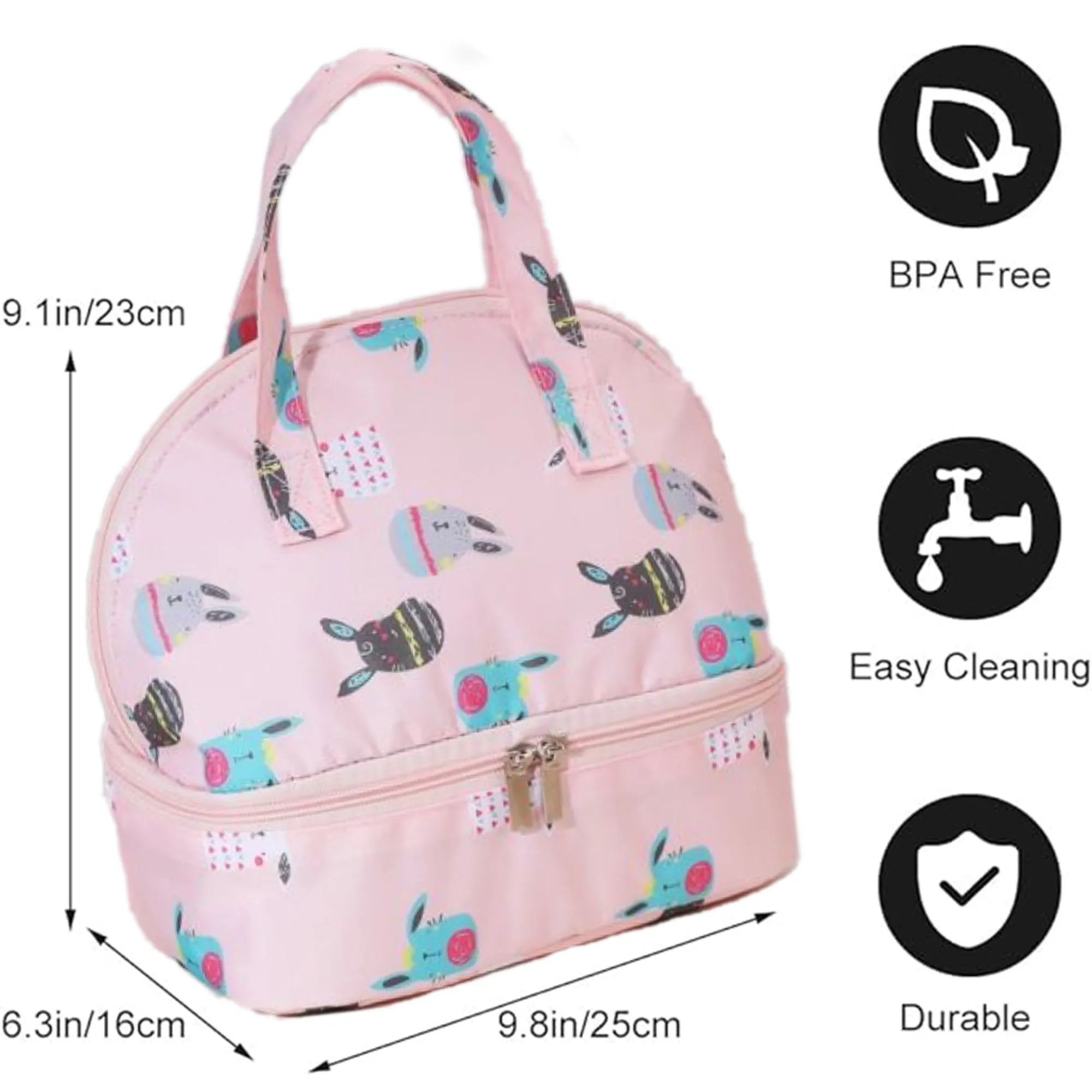 Babymoon Milk Preservation Baby Moms Mothers Diaper Bag | Portable Travel Insulated | Milk Bottle Container Storage Cooler Bag | Rabbit Pink