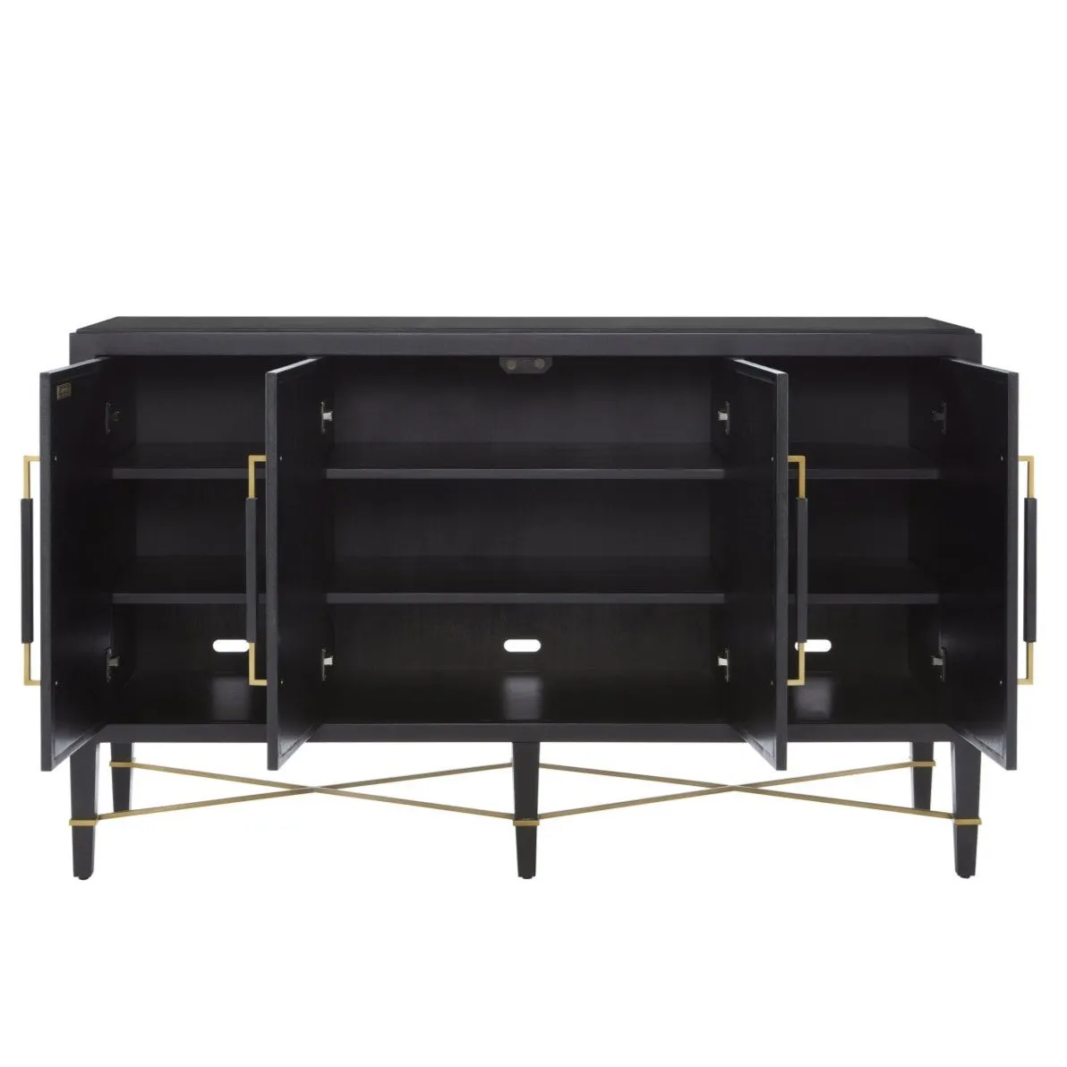 Black Lacquered 4-Door Sideboard