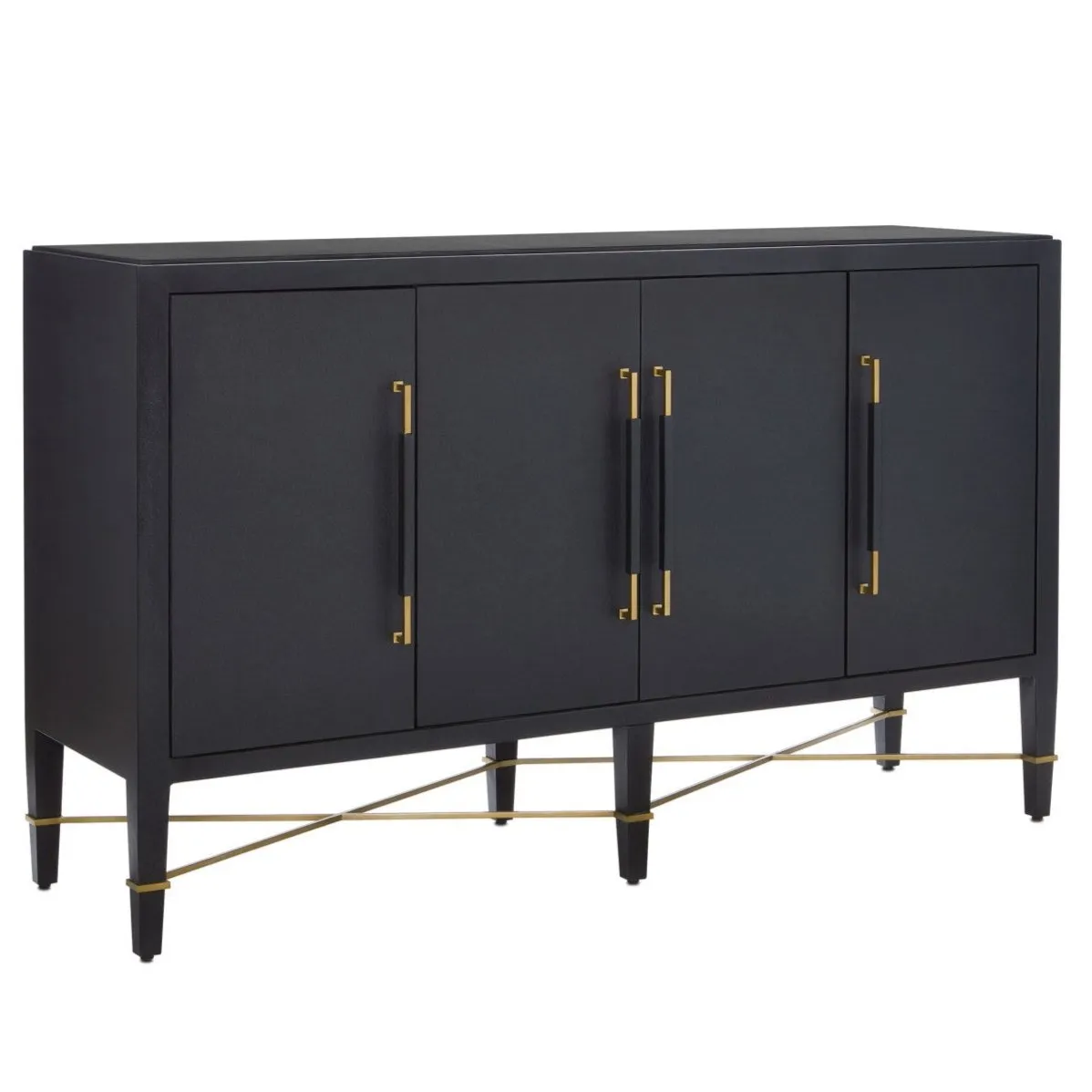 Black Lacquered 4-Door Sideboard