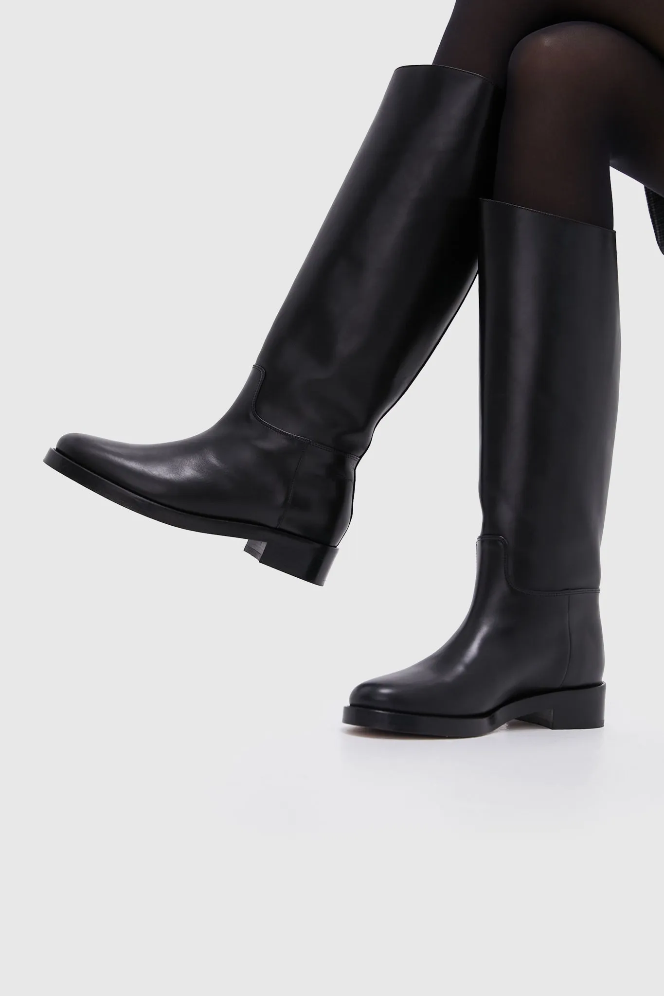 Black Leather Atelier Equestrian Boot