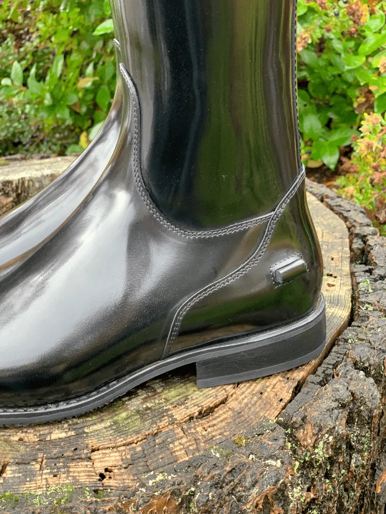 Custom DeNiro Bellini Dressage Boot - Brushed Black & Black Patent Cocco Uptop with Fineline