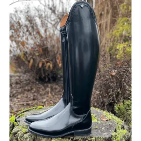 Custom DeNiro Bellini Dressage Boot - Brushed Black with Black Lucidi Rondine Top