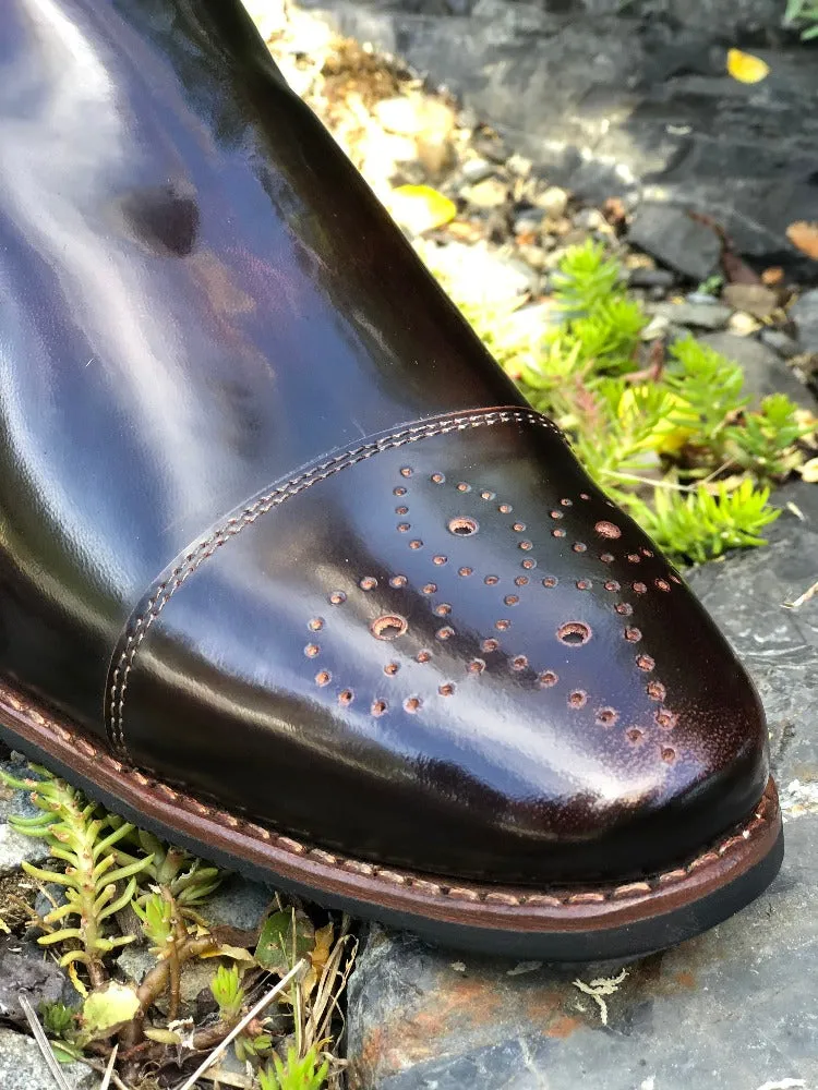 Custom DeNiro Bellini Dressage Boot - Brushed Brown with Brown BG Uptop & Punched Toe