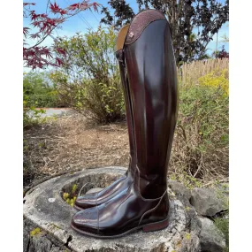 Custom DeNiro Bellini Dressage Boot - Brushed Brown with Brown Buongiorno Uptop & Punched Toe