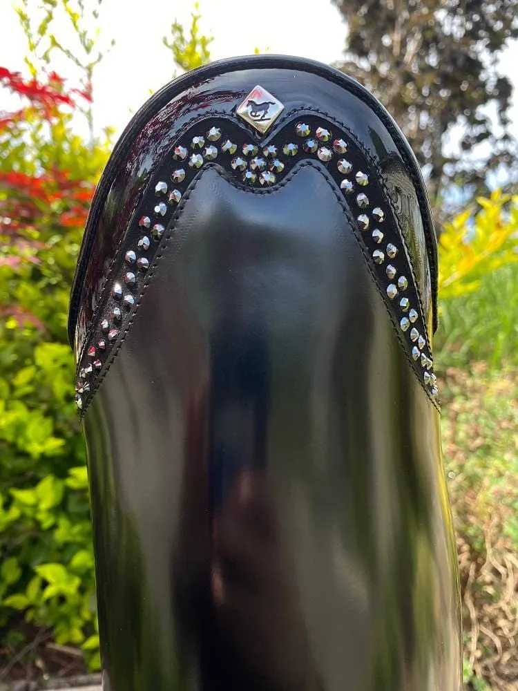 Custom DeNiro Bellini Dressage Boots - Black Crystal Rondine Top