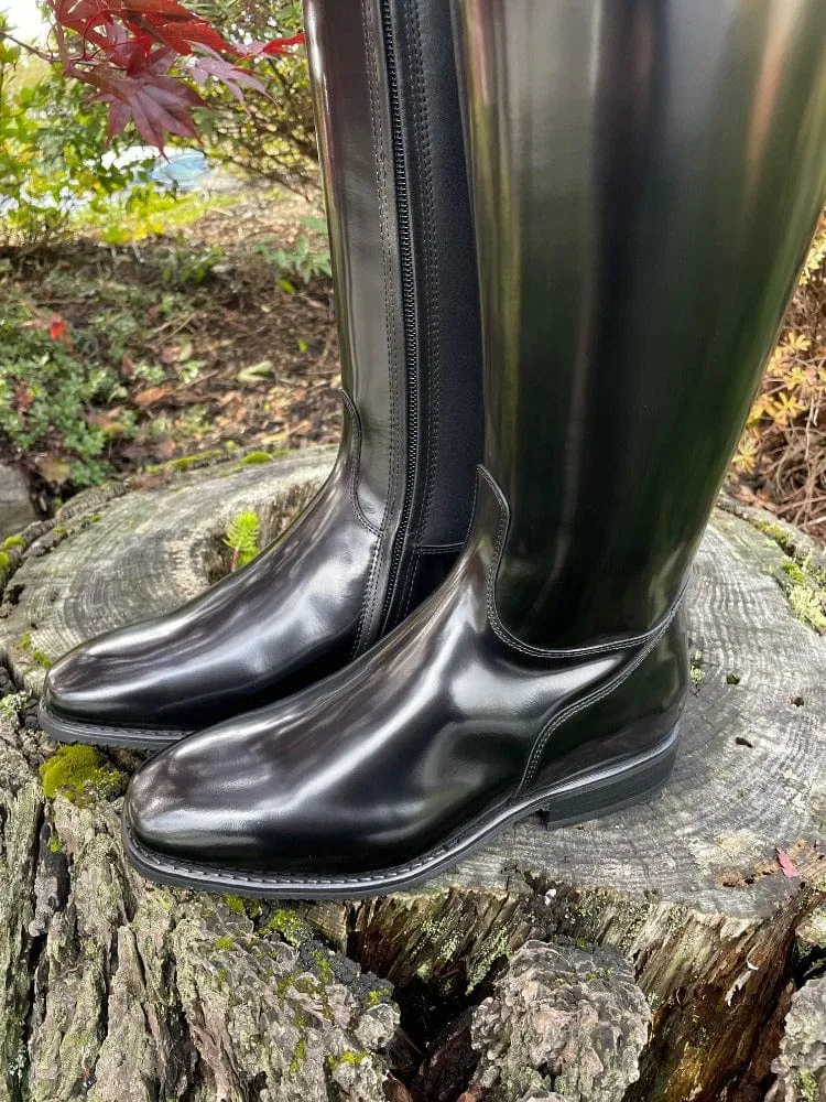 *Custom DeNiro Raffaello Dressage Boot - Brushed Black with Lucidi Uptop & Swarovsk