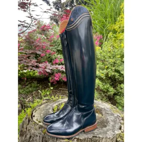 *Custom DeNiro Raffaello Dressage Boot - Brushed Blue with Greta Uptop & Rose Gold with Swarovski