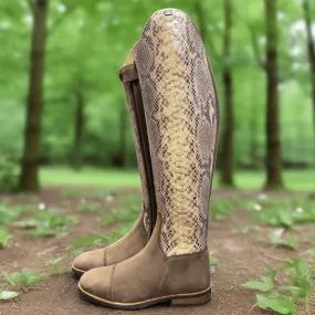 *Custom Kingsley Capri 02 Dressage Boot - Nubuck Brown with Python