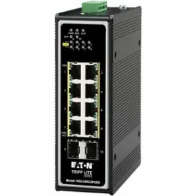 Eaton Tripp Lite Series 8-Port Unmanaged Industrial Gigabit Ethernet Switch - 10/100/1000 Mbps, PoE  30W, 2 GbE SFP Slots, -40&deg; to 75&deg;C, DIN Mount, TAA