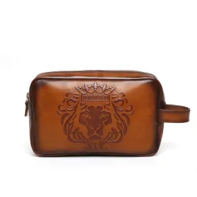 Embossed Lion Tan Leather Kit