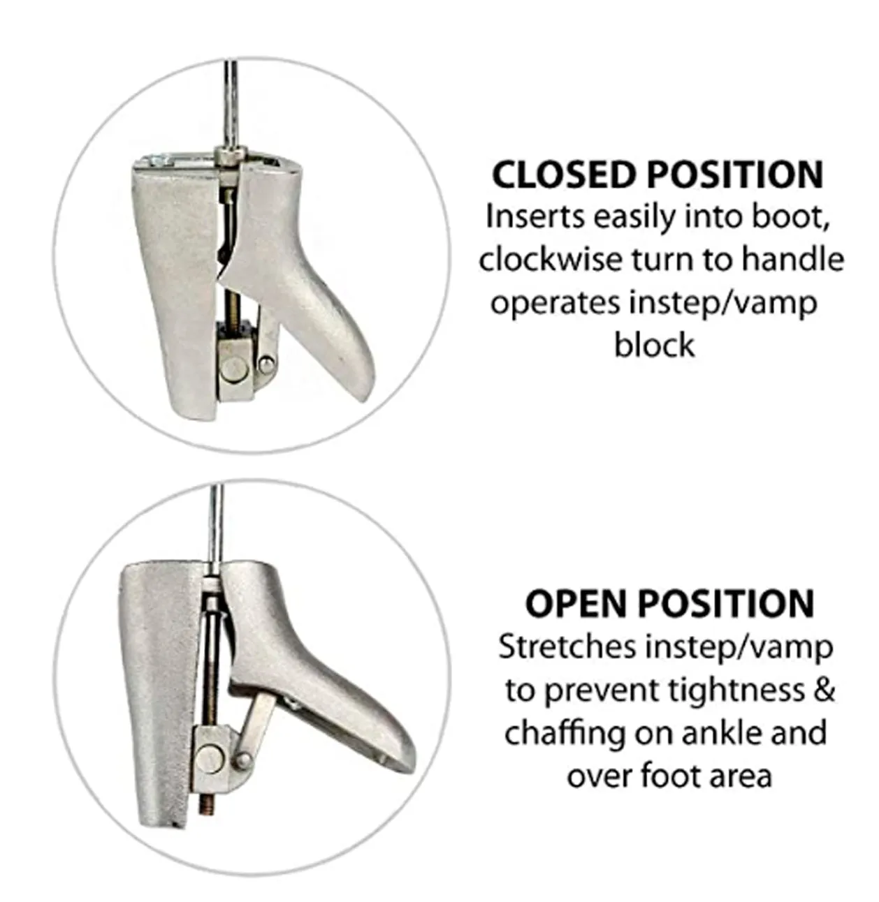 FootFitter Cast Aluminum Boot Instep Stretcher and Vamp Raiser