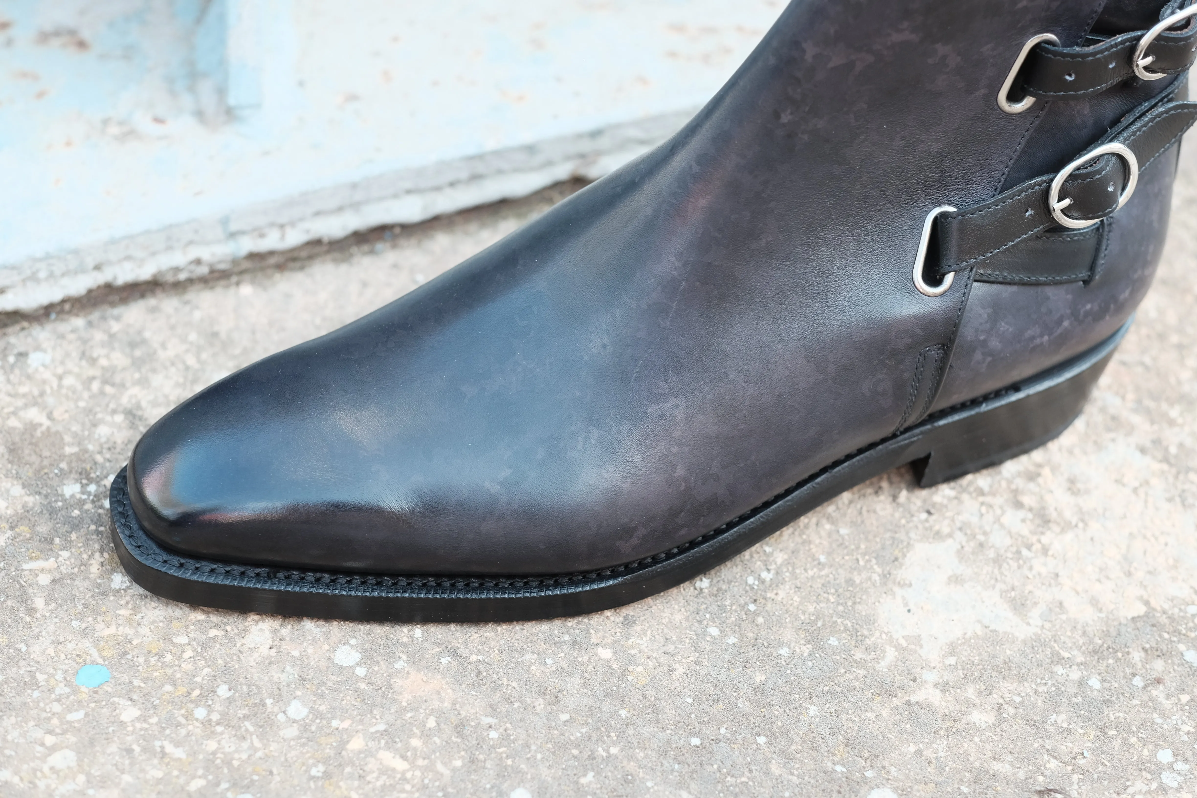 Genesee - MTO - Black Marble Patina - MGF Last - Double Leather Sole