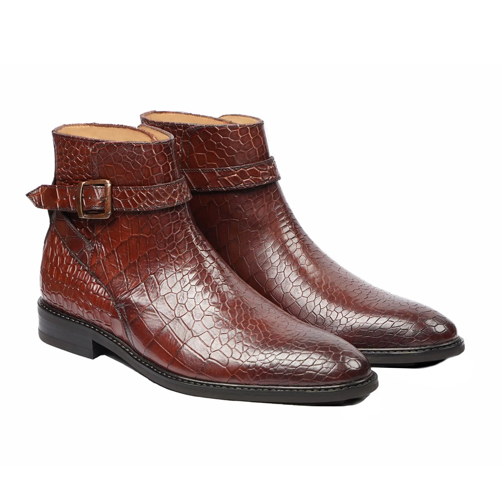 Koemi - Men's Oxblood Patina Calf Leather Jodhpur Boot