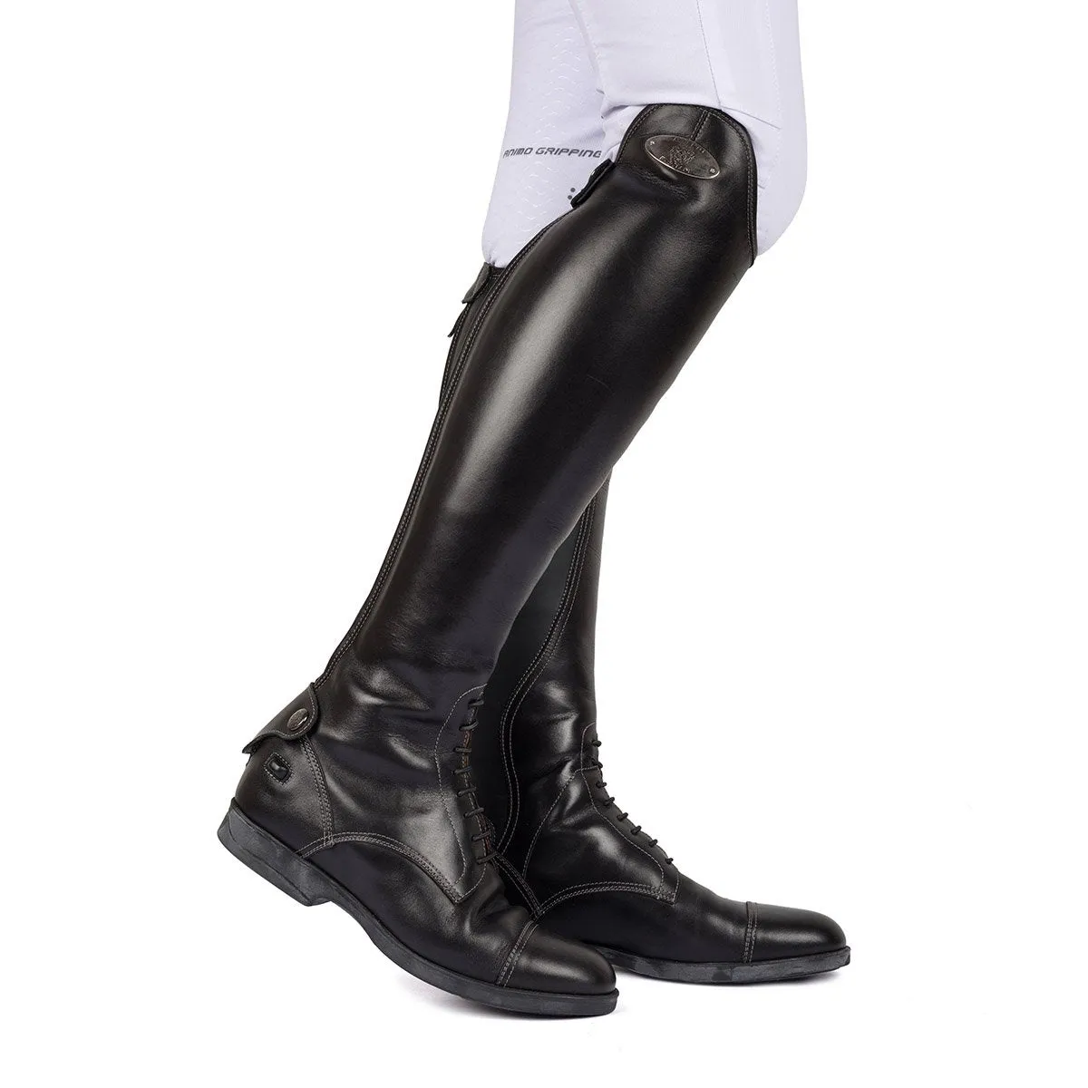 LEONARDO<br>Standard riding boot in black calfskin [35 - 39]