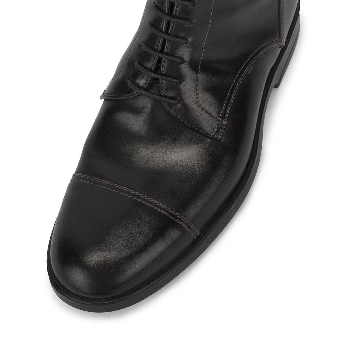 LEONARDO<br>Standard riding boot in black calfskin [35 - 39]