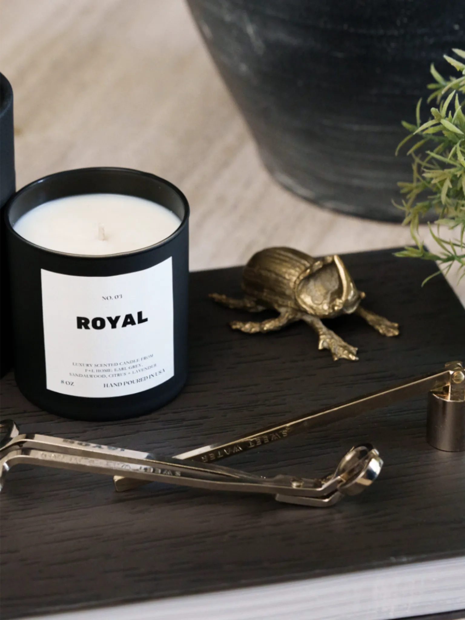 No. 03 Royal 8oz Soy Luxury Candle from F L Home