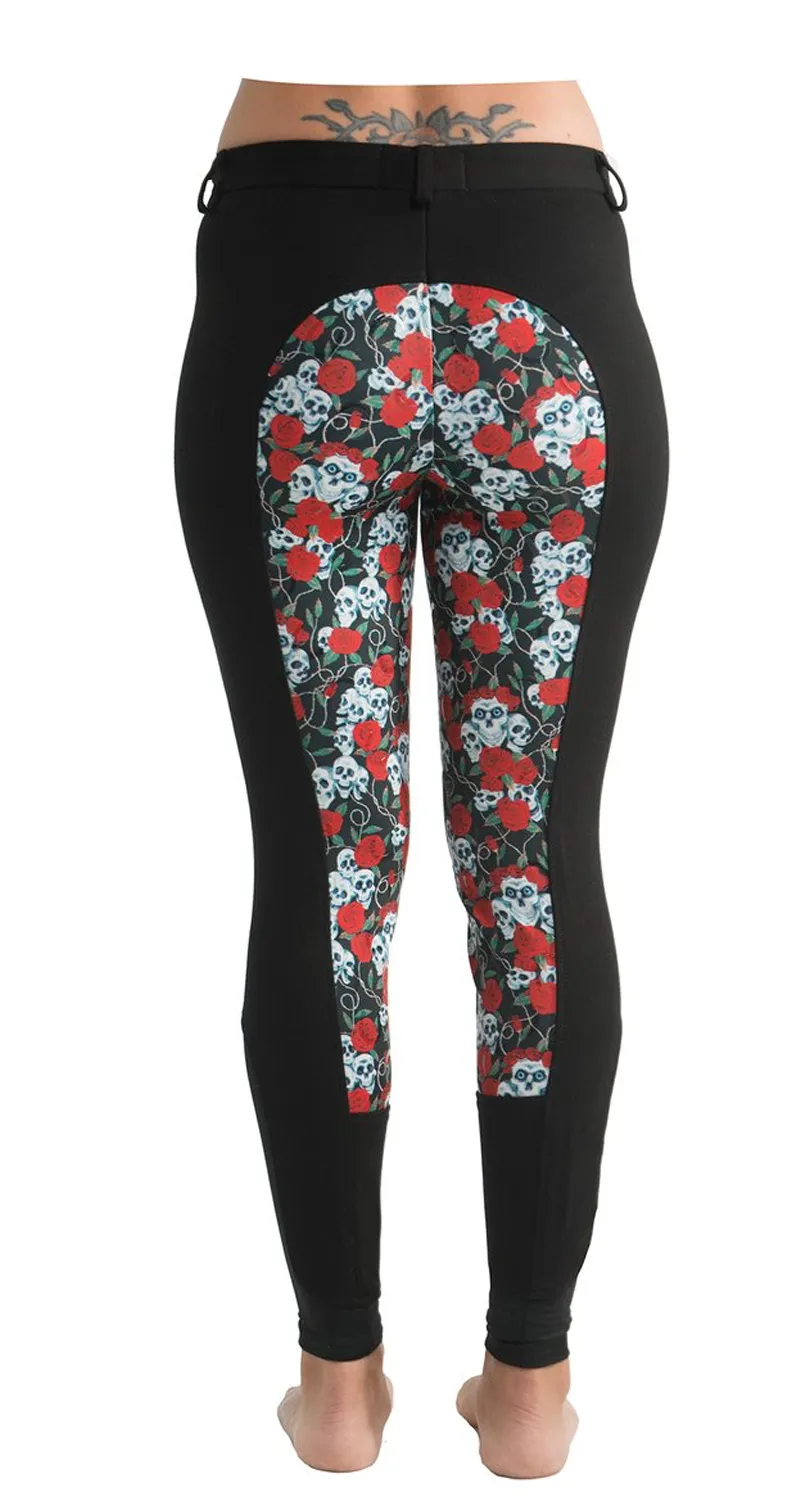 Signature Mid-Waist Breech | Black   Skulls and Roses