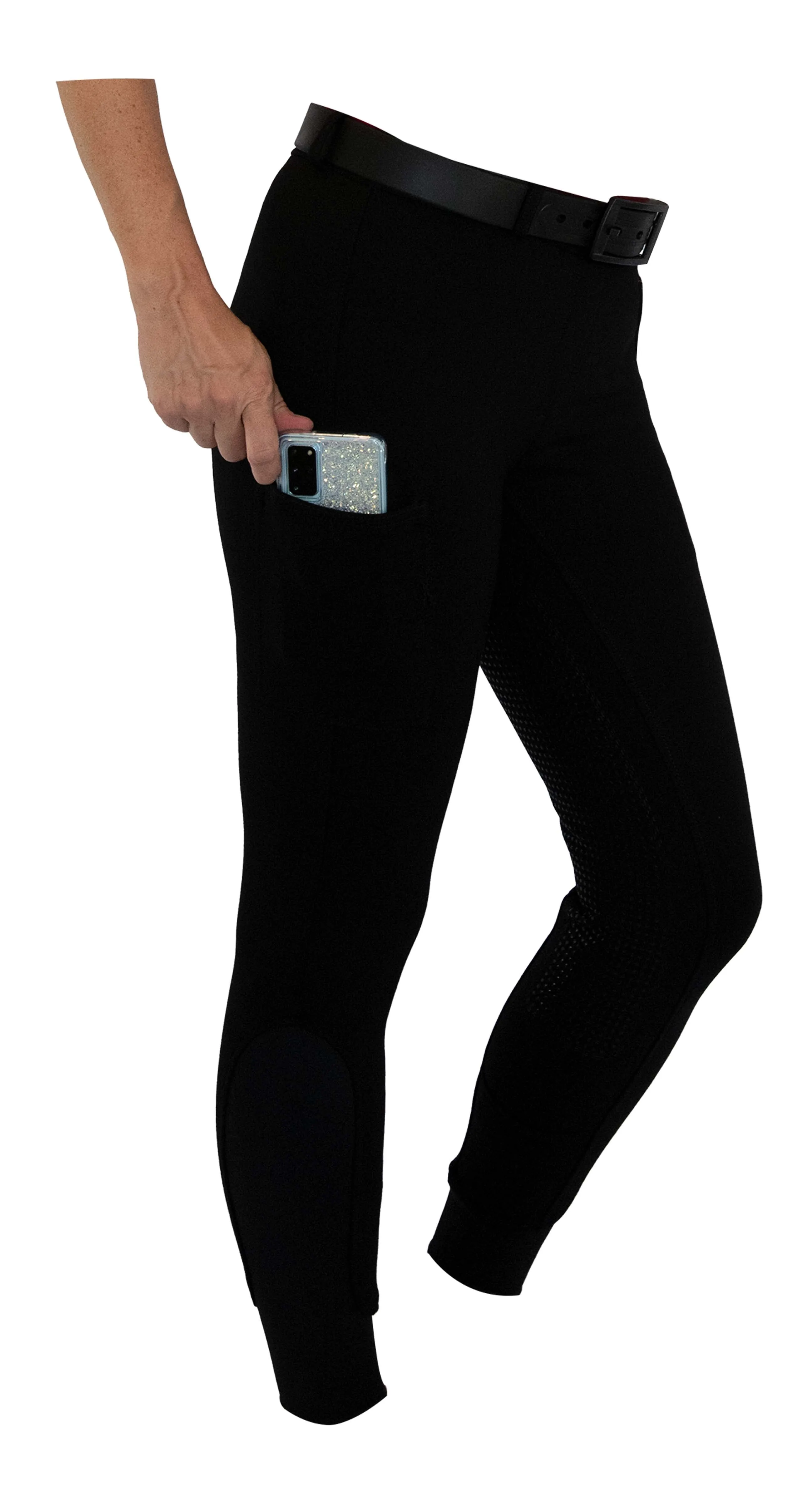 Signature Mid-Waist Winter Breech | Black   Black | Side Pocket