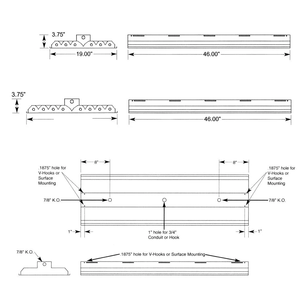 T5HO CLS 6 & 8 LAMP LINEAR FLUORESCENT LIGHTING FIXTURE