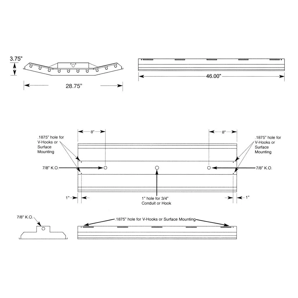 T5HO FLUORESCENT CLS 10 LAMP LINEAR LIGHTING FIXTURE