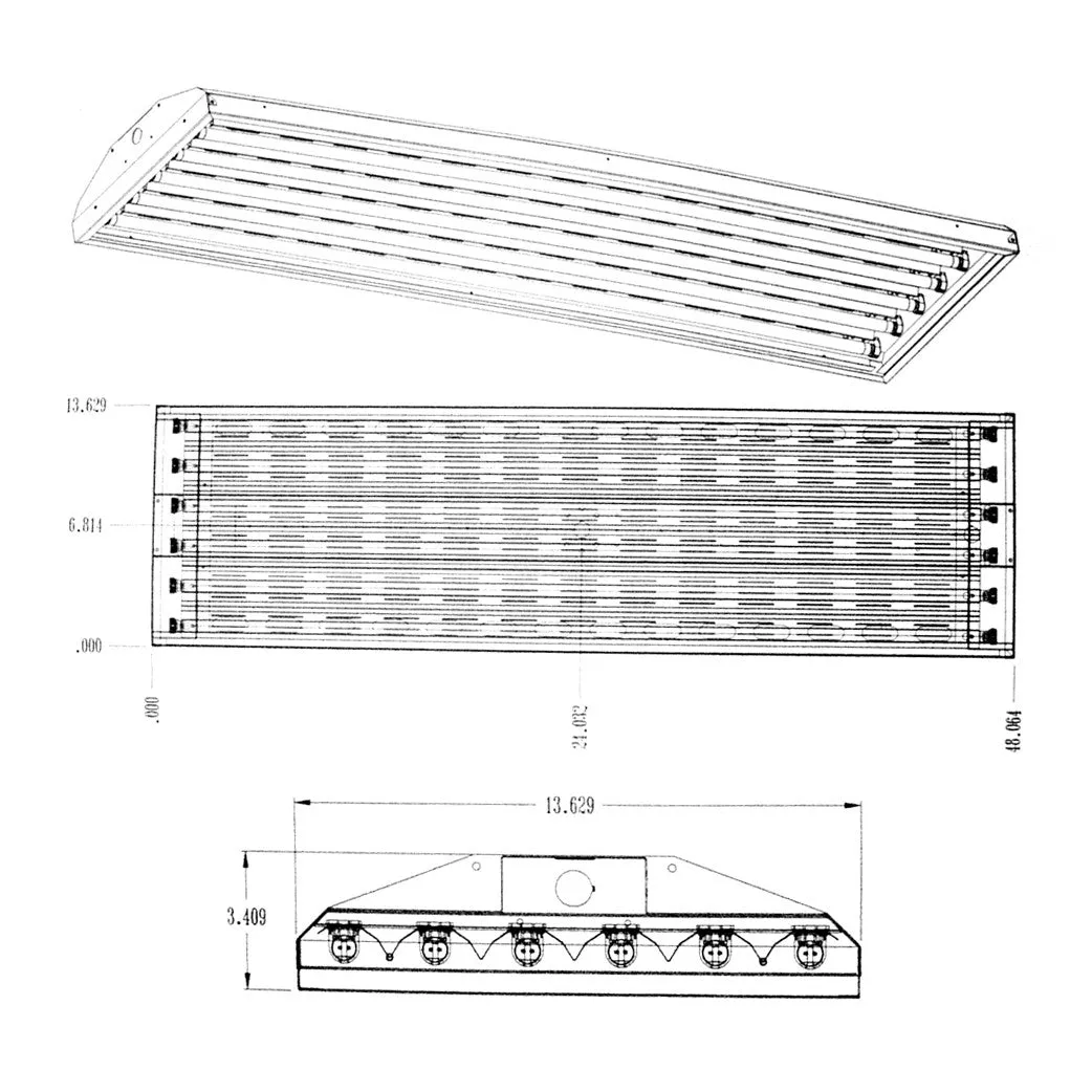 T5HO FLUORESCENT T5CFH 4 & 6 LAMP FIXTURE