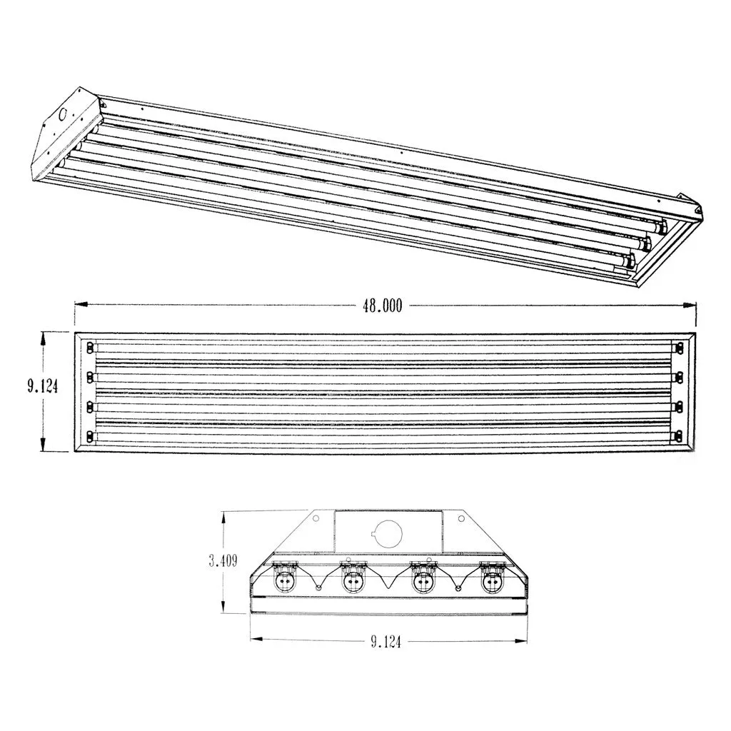 T5HO FLUORESCENT T5CFH 4 & 6 LAMP FIXTURE