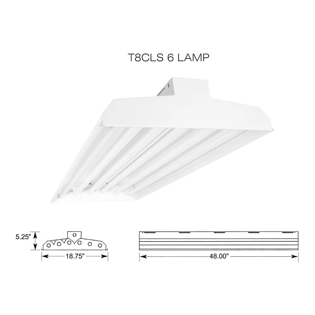 T8 FLUORESCENT CLS 4, 6 & 8 LAMP LINEAR LIGHTING FIXTURE