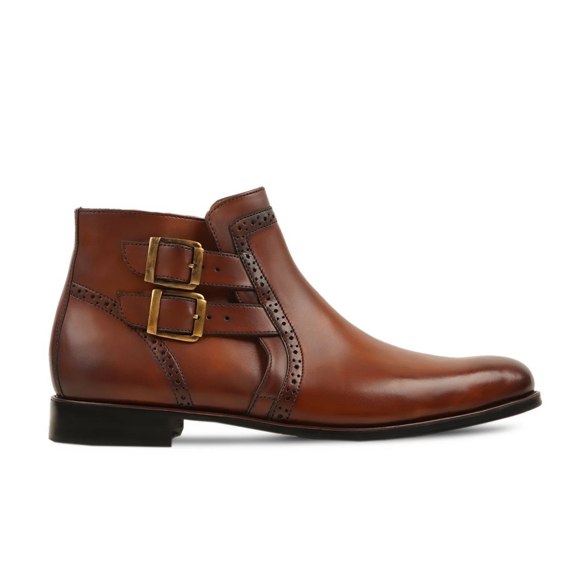 Zotte - Men's Brown Patina Calf Leather Jodhpur